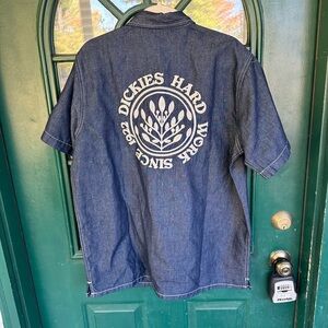 Brand New Dickies denim button up polo t-shirt